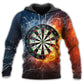 Darts Fire And Water Style - 3D Hoodie