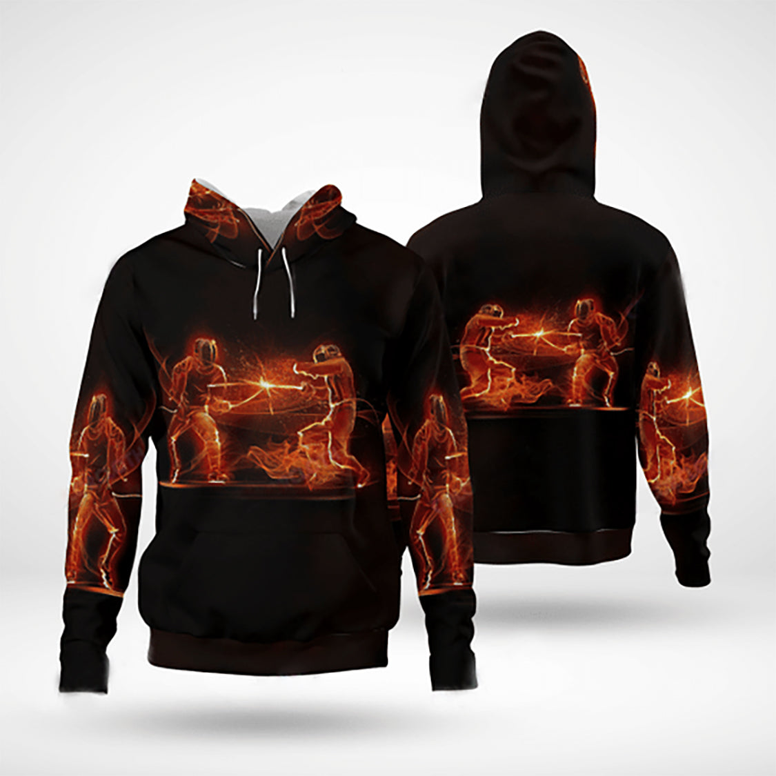 Fire Fencing Sport Art – 3D Hoodie