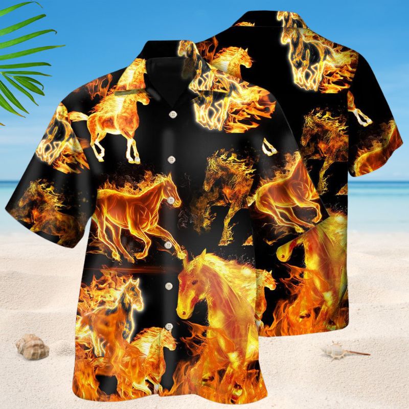 Fire Horse Black Style – Hawaiian Shirt