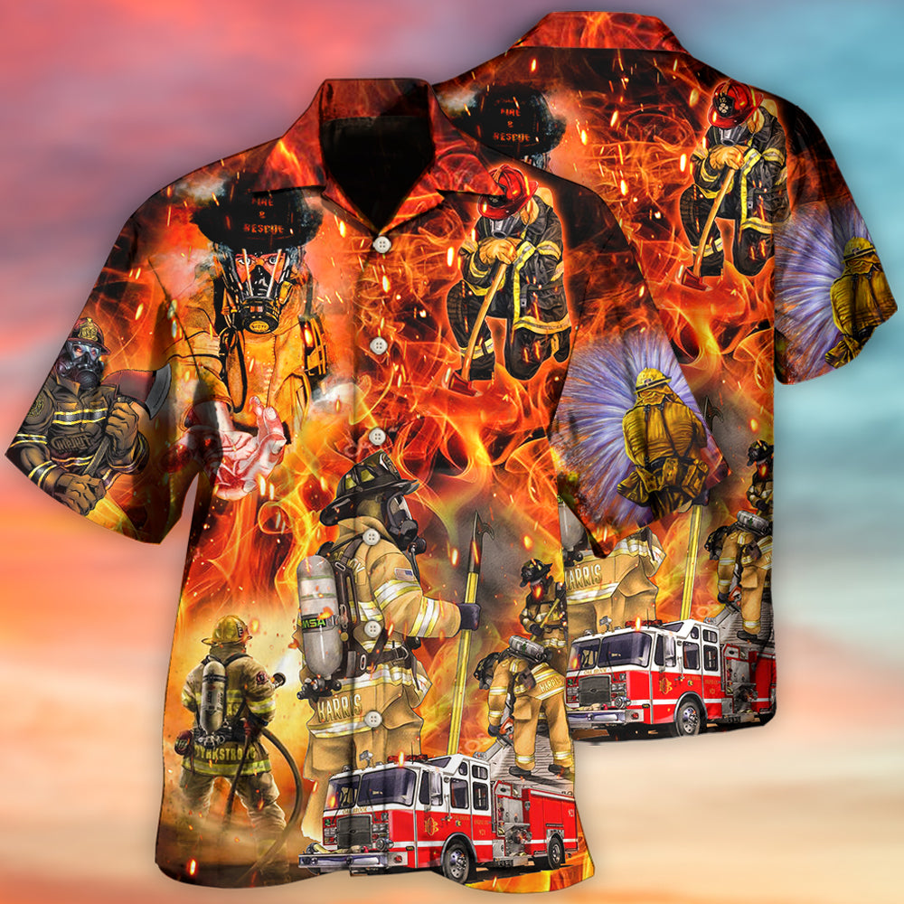 Firefighter Flame Rescue Art Style – Hawaiian Shirt