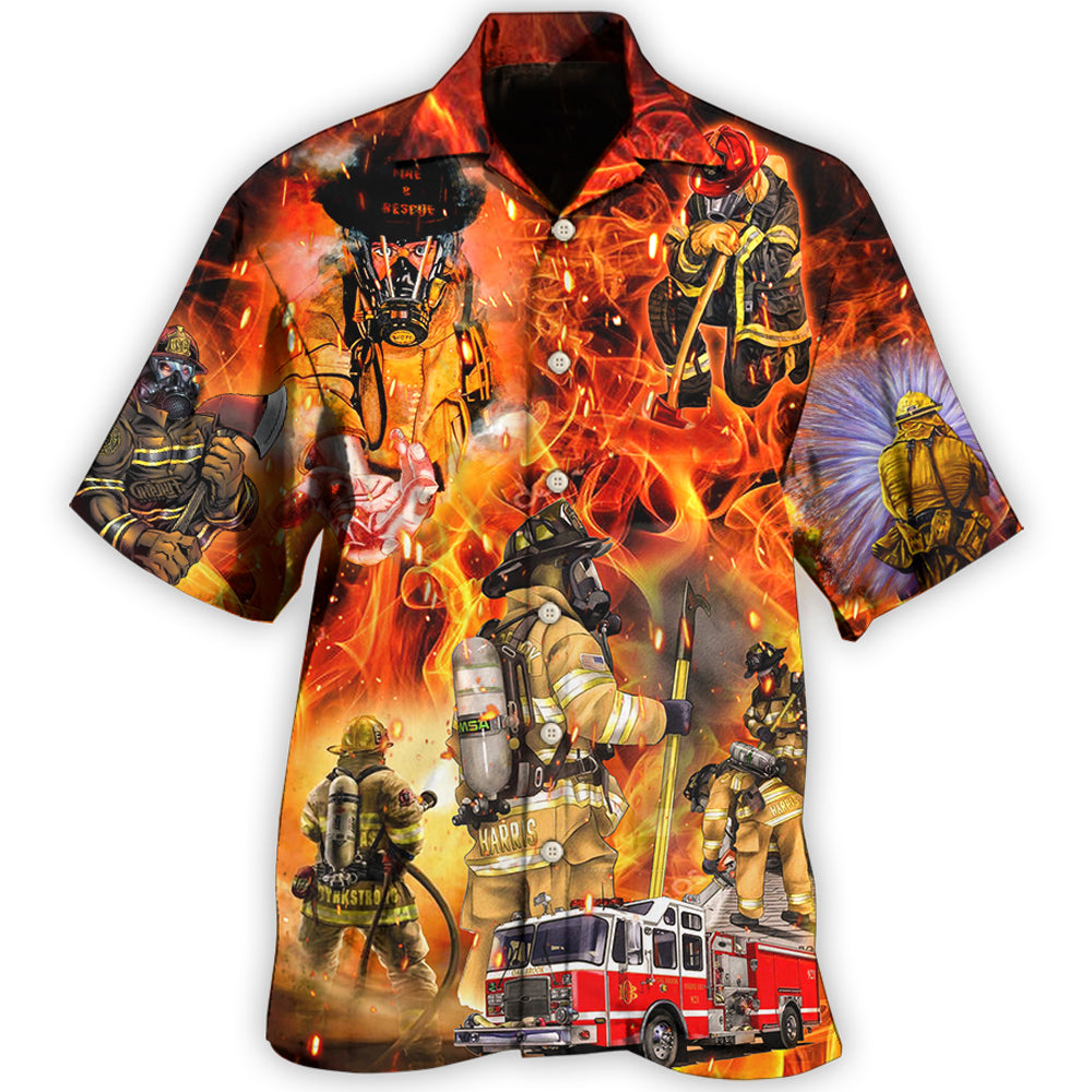 Firefighter Flame Rescue Art Style – Hawaiian Shirt