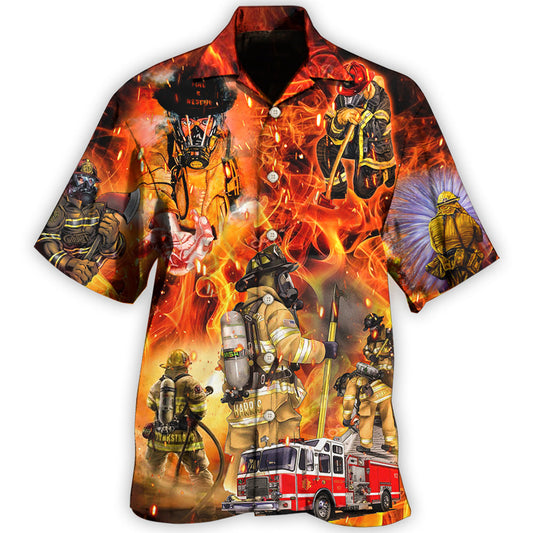 Firefighter Flame Rescue Art Style – Hawaiian Shirt