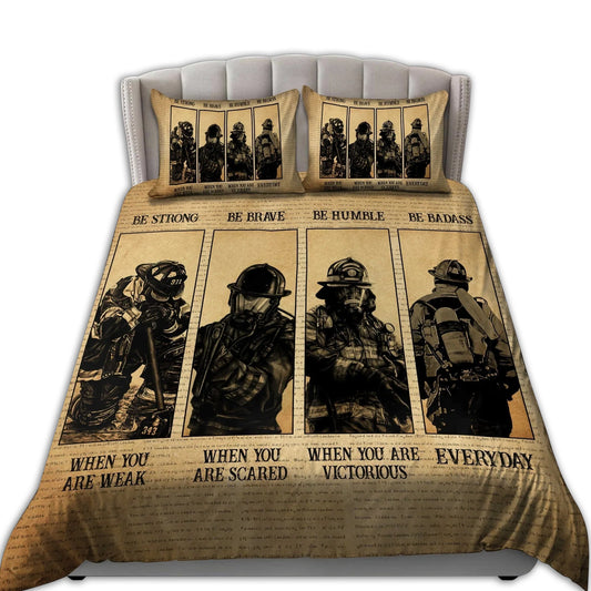 Strong Firefighter Family Bedding Cover For Firefighter Bedroom Decor