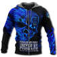 Firefighter Blue Skull Style - 3D Hoodie