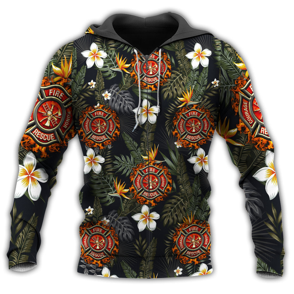 Firefighter Floral Love Style - 3D Hoodie