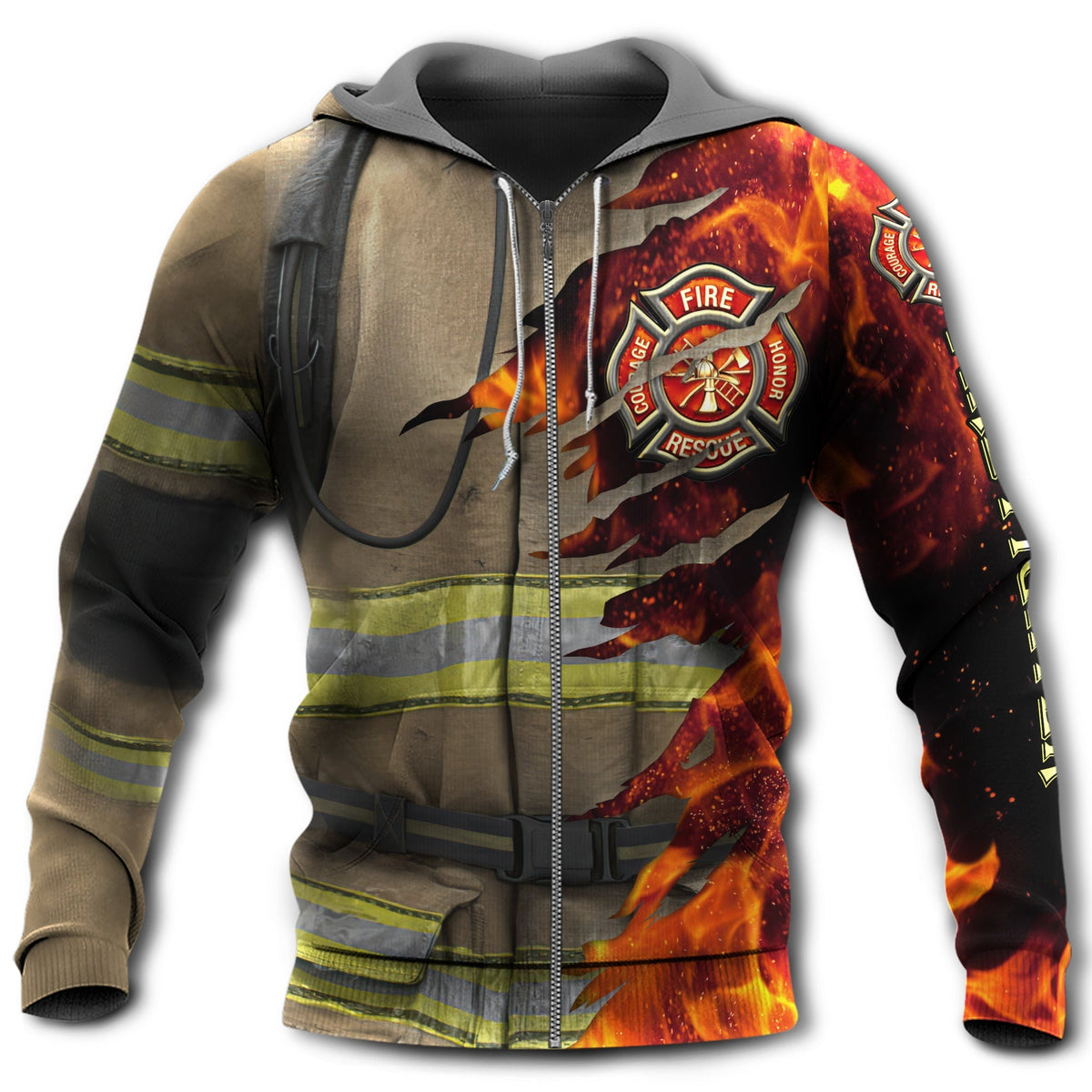 Firefighter Strong Against Fire Style - 3D Hoodie