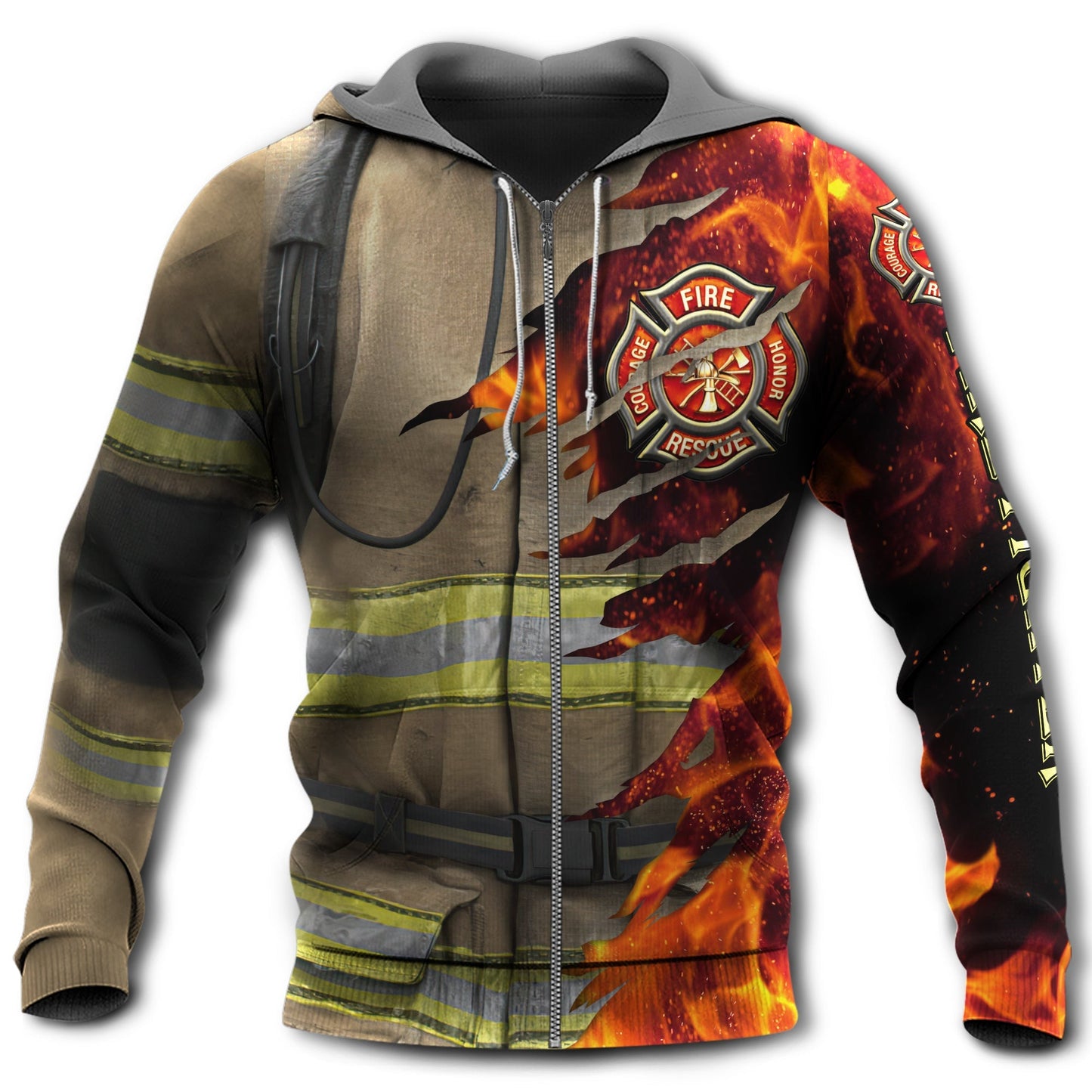 Firefighter Strong Against Fire Style - 3D Hoodie