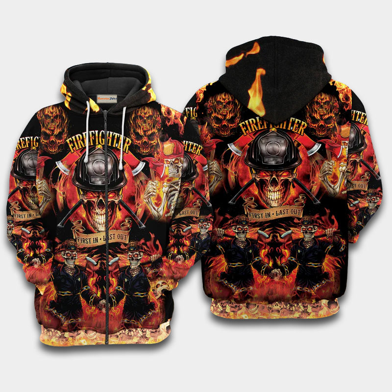 Firefighter On Fire Love Life Art – 3D Hoodie