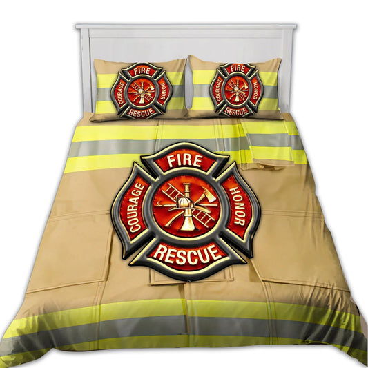 Strong Firefighter Coat Bedding Cover For Firefighter Bedroom Decor