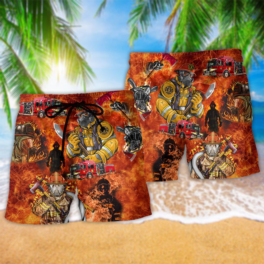 Firefighter Hotter You Are Quote – Beach Short