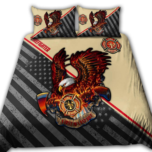 Eagle Firefighter Love Bedding Cover For Nature Bedroom Decor