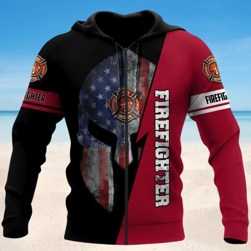 Firefighter Spartan Strong Style - 3D Hoodie2