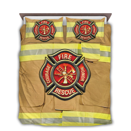 Firefighter Uniform Bedding Cover For Firefighter Bedroom Decor