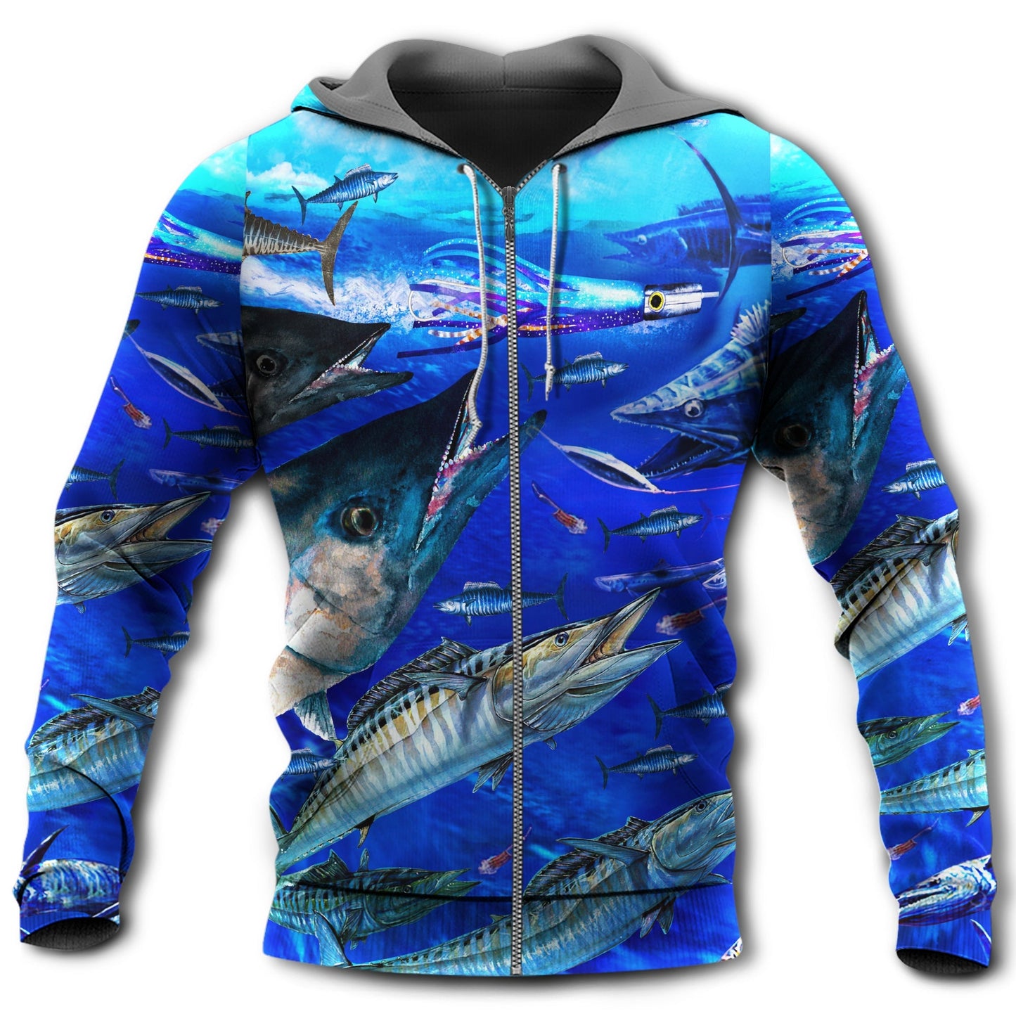 Fish Love Ocean Blue Art – 3D Hoodie