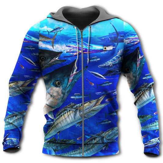 Fish Love Ocean Blue Art – 3D Hoodie