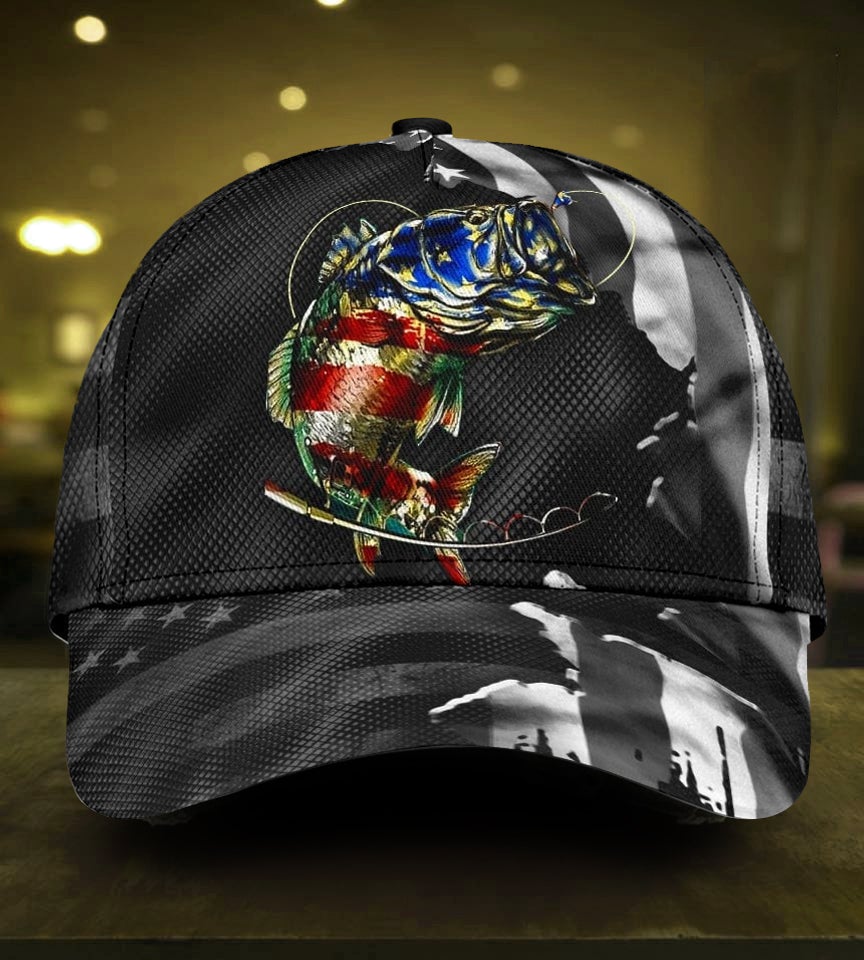 Fishing American Flag Outdoor Style – Classic Cap
