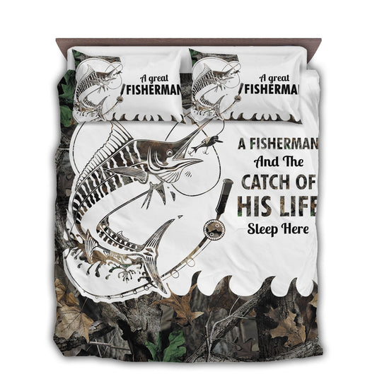 Fishing Couple Best Catch Bedding Cover For Pet Lover Bedroom Decor