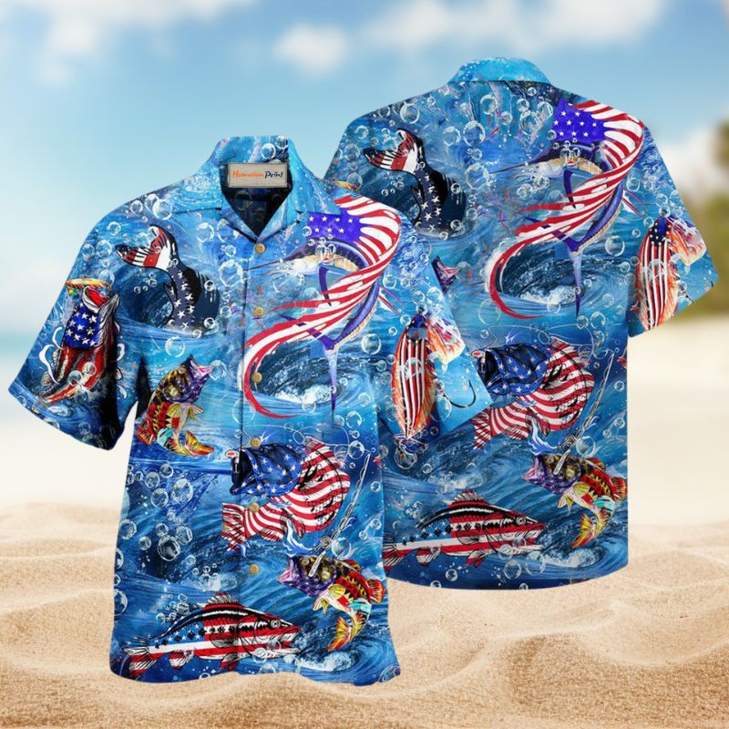 Fishing Hard America Edition – Hawaiian Shirt