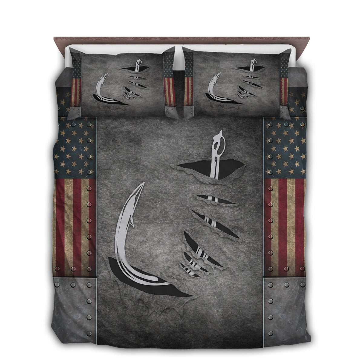 Fishing Hook Metal Bedding Cover For Outdoor Lover Bedroom Decor