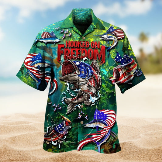 Fishing Hooked On Freedom Limited Edition – Hawaiian Shirt