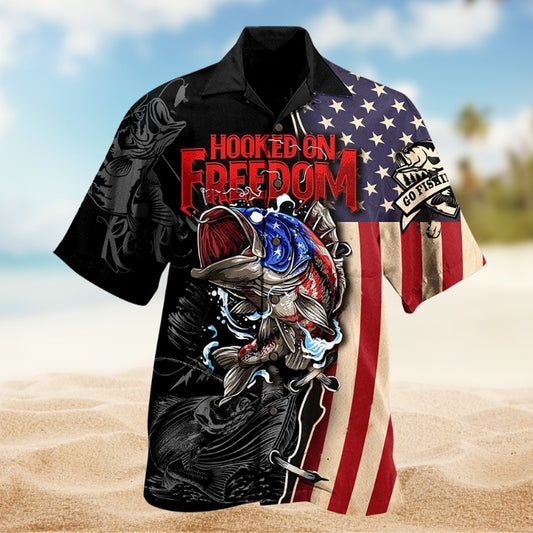 Fishing Hooked On Freedom Limited Edition – Hawaiian Shirt