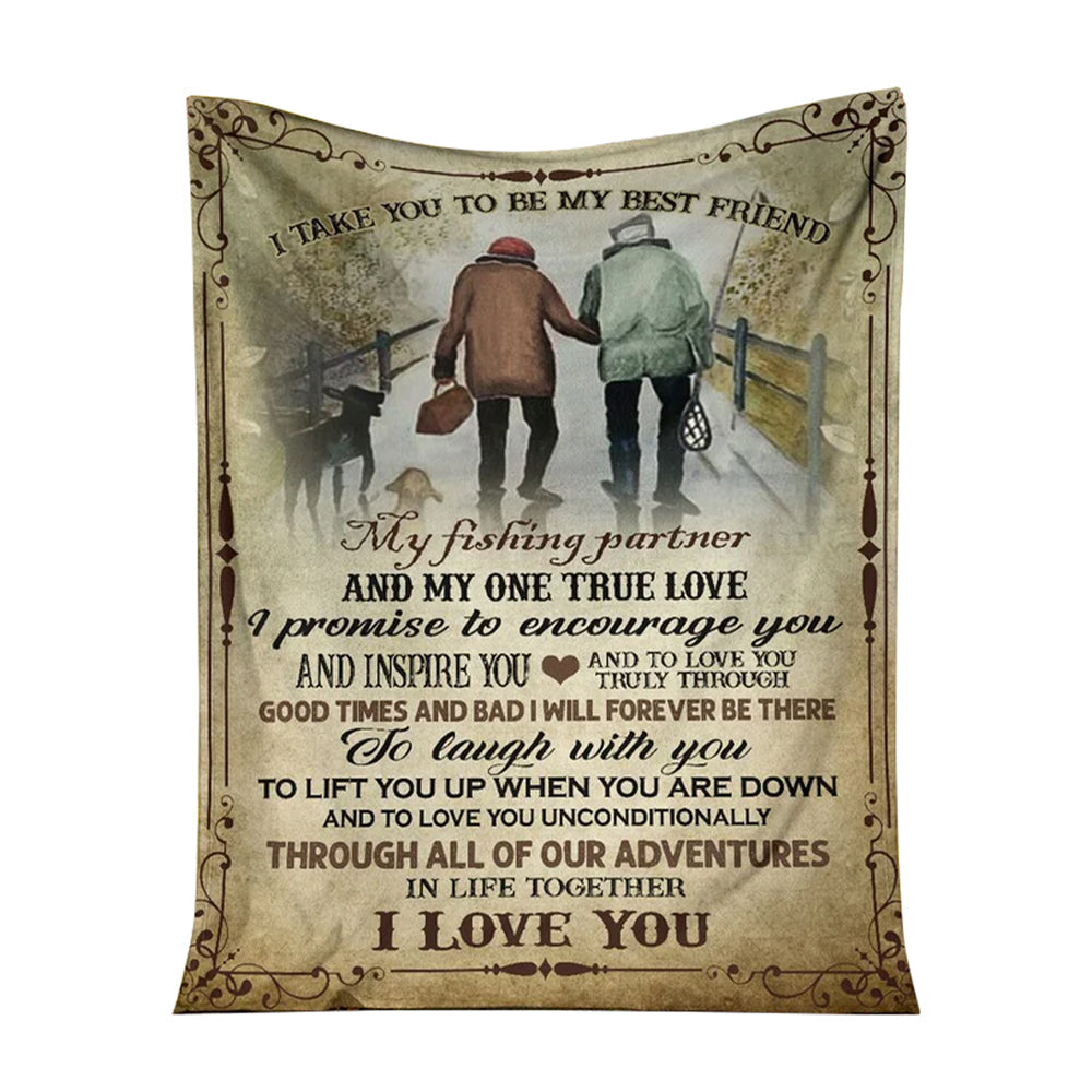 Fishing I Take You To Be My Best Friend 50 x 60 Inch Flannel Blanket For Cozy Bedroom And Sofa Decor