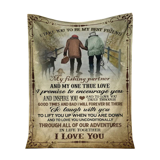 Fishing I Take You To Be My Best Friend 50 x 60 Inch Flannel Blanket For Cozy Bedroom And Sofa Decor