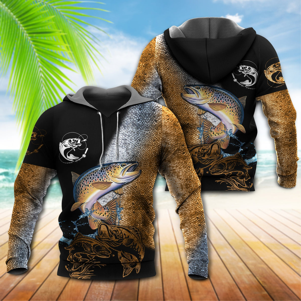 Fishing Favorite Hobby Black Style - 3D Hoodie