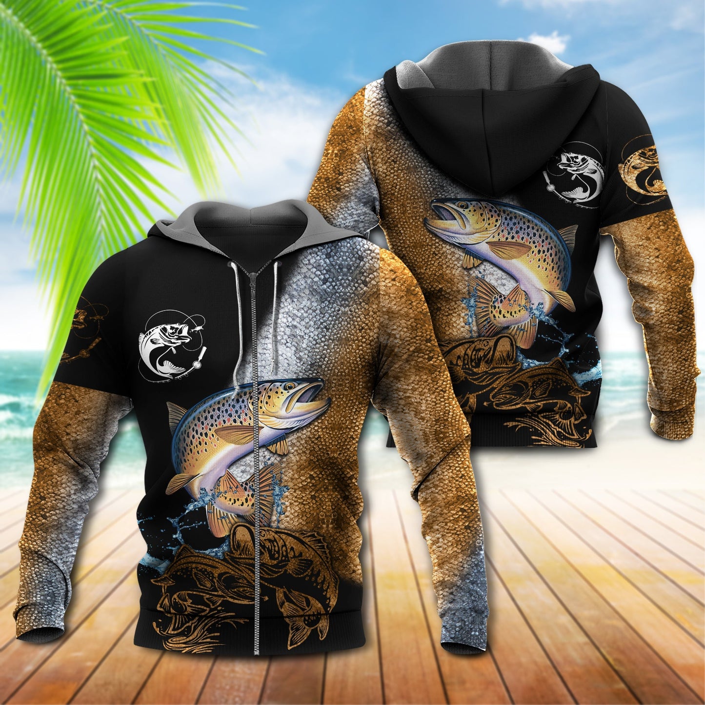 Fishing Favorite Hobby Black Style - 3D Hoodie