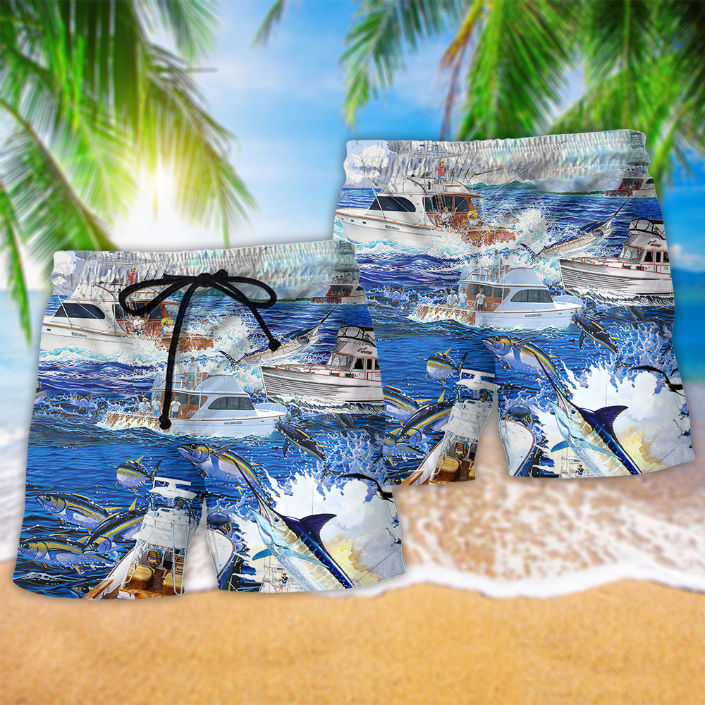 Fishing Papa Name Funny Style – Beach Short