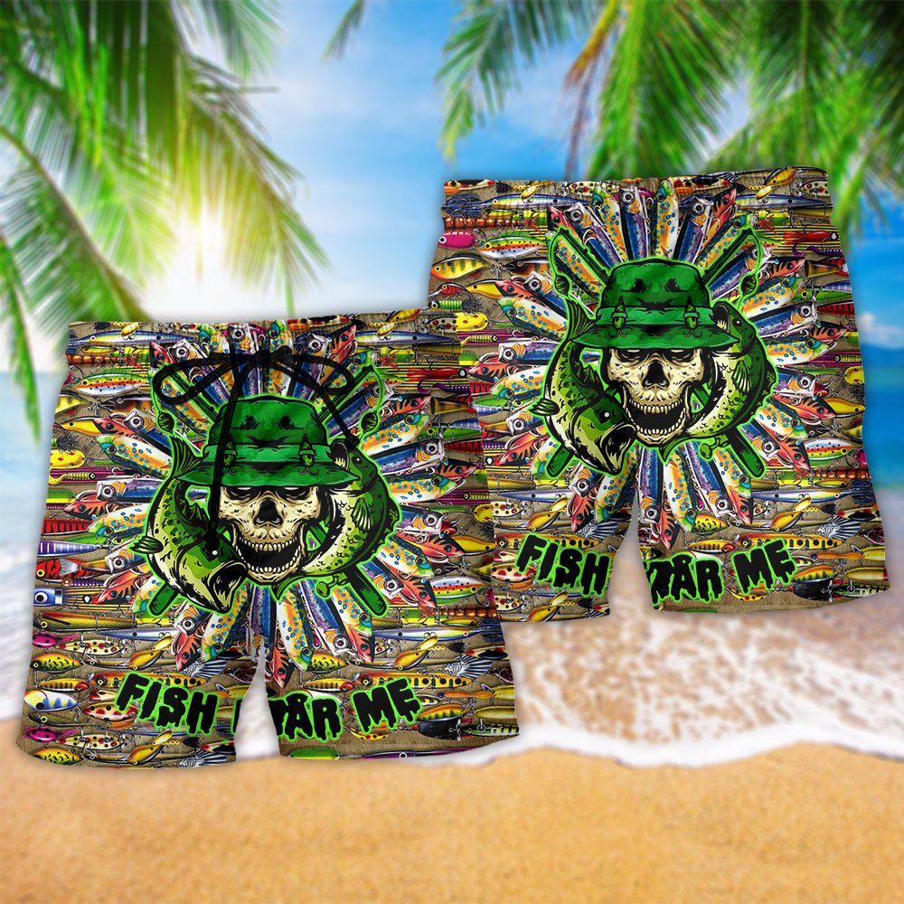 Fishing Man Skull Outdoor Art – Beach Short