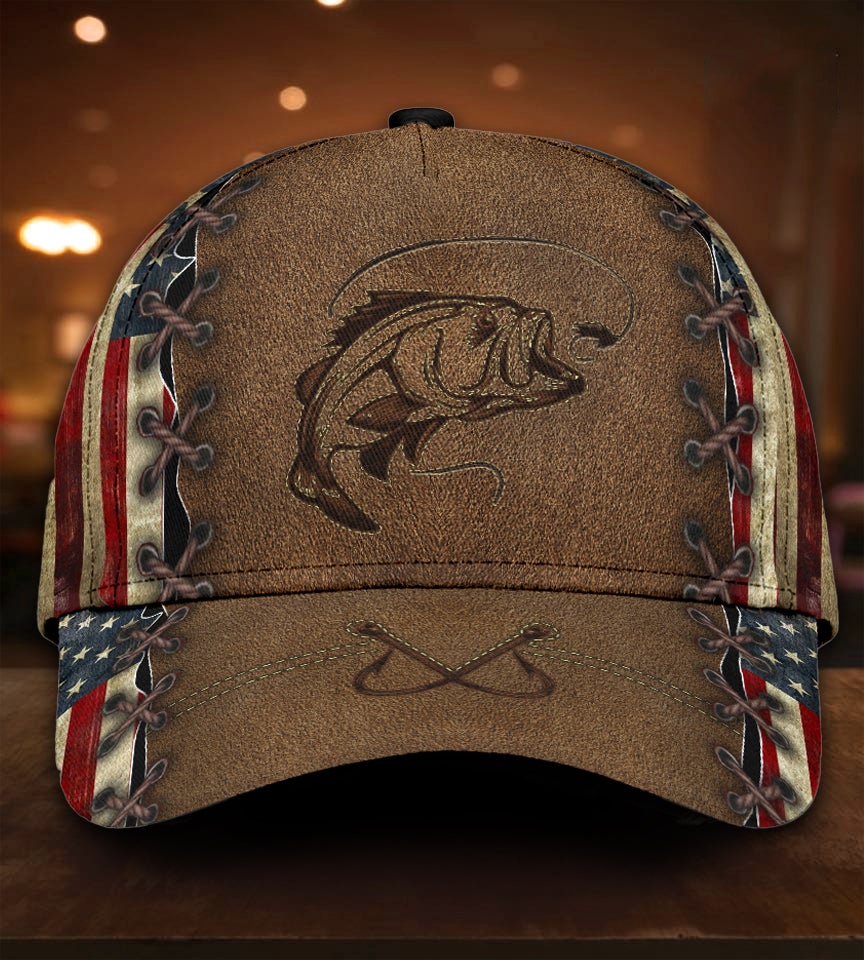 Fishing Leather American Flag – Classic Cap
