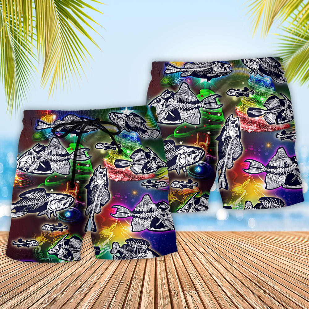 Fishing Love Christmas Night Art – Beach Short