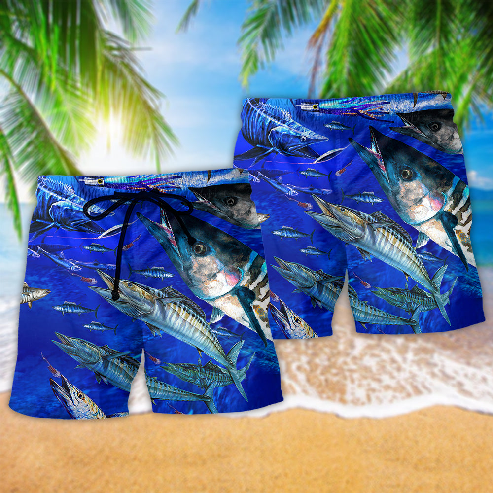 Fishing Love Ocean Blue Cool - Beach Short