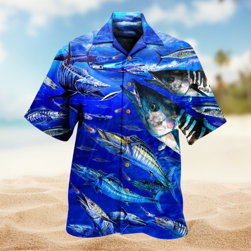 Fishing Love Ocean Blue Limited Edition – Hawaiian Shirt