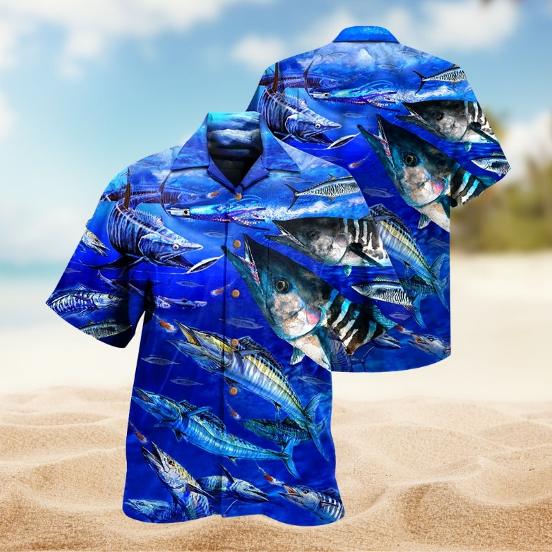 Fishing Love Ocean Blue Limited Edition – Hawaiian Shirt