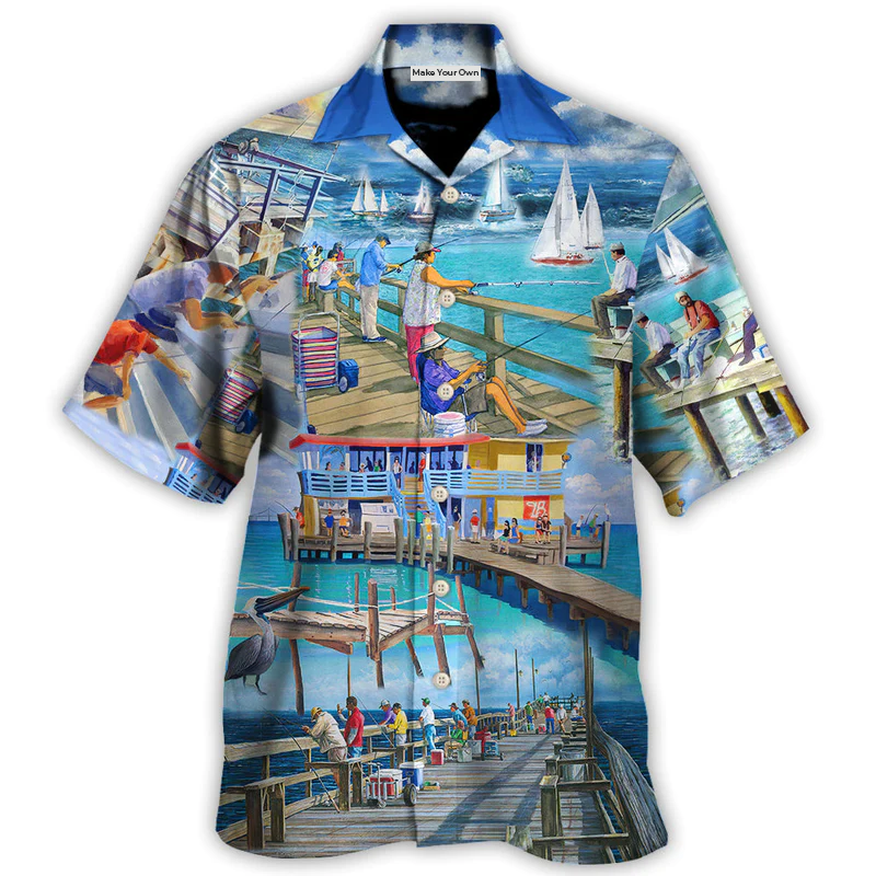 Fishing Pier Enjoy The Moment - Hawaiian Shirt - Reefox