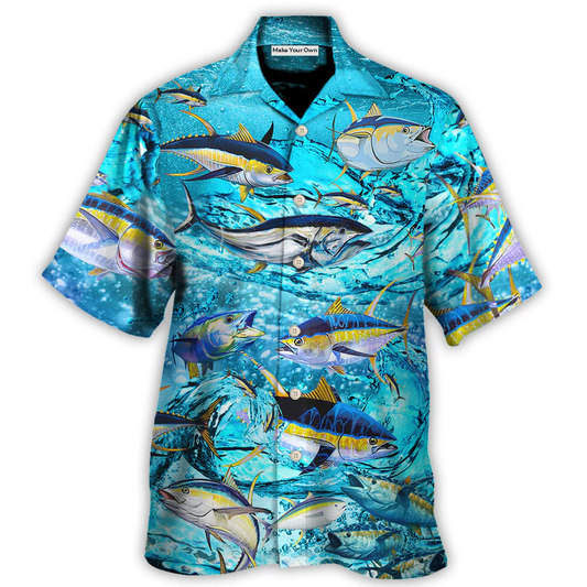 Fishing Tuna Fish In The Blue Sea - Hawaiian Shirt - Reefox