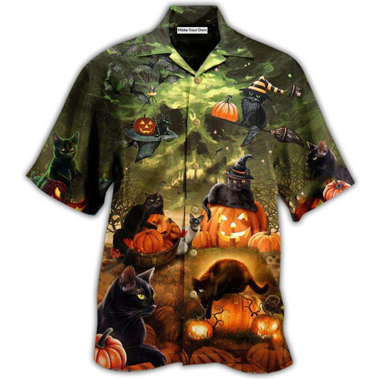 Hawaiian Shirt / Adults / S Halloween Black Cat May Luck Be Yours On Halloween - Hawaiian Shirt - Reefox