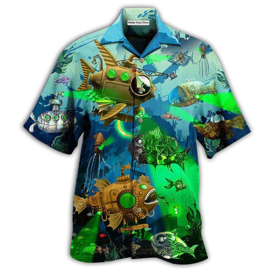 Hawaiian Shirt / Adults / S Fish Steampunk Ocean - Hawaiian Shirt - Reefox