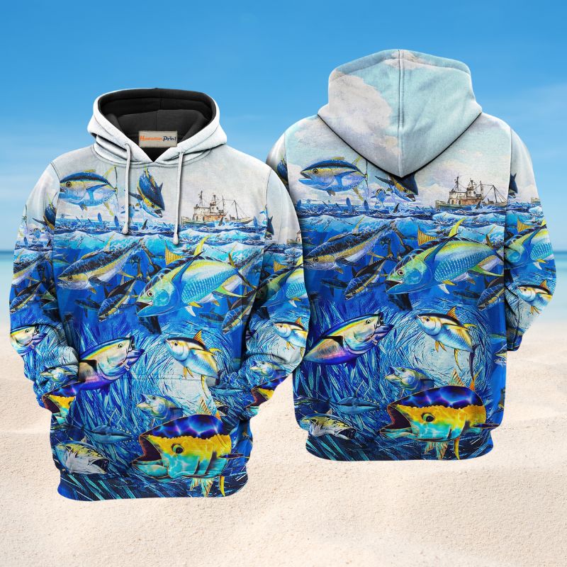 Fishing Love Ocean Quote Art – 3D Hoodie