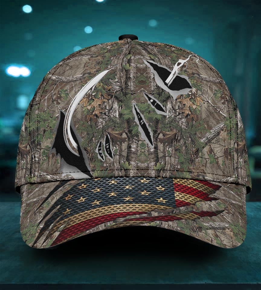 Fishing Pattern Ocean Outdoor Theme – Classic Cap