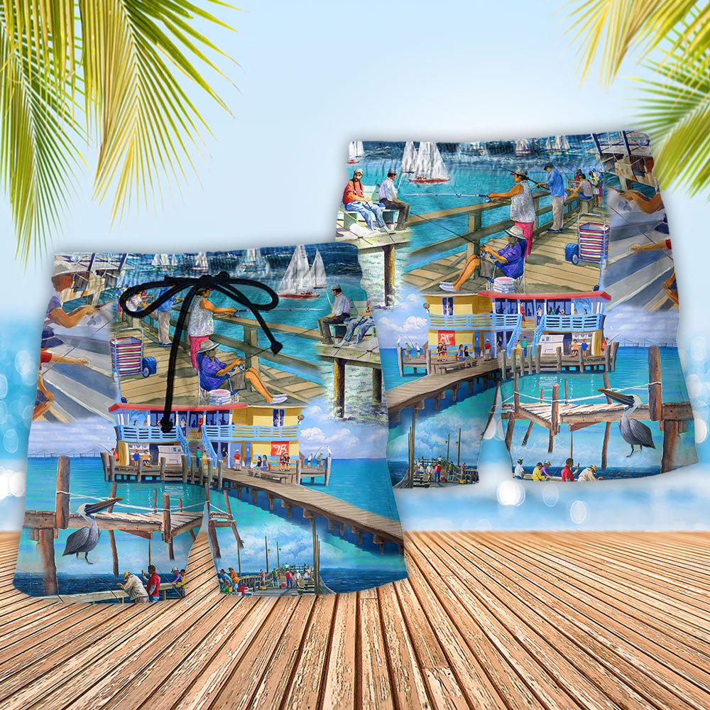 Fishing Pier Blue Sea – Beach Short