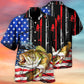 Patriotic Fishing USA Flag Style - Hawaiian Shirt