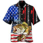 Patriotic Fishing USA Flag Style - Hawaiian Shirt