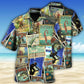 Retro Fishing Art Angler - Hawaiian Shirt