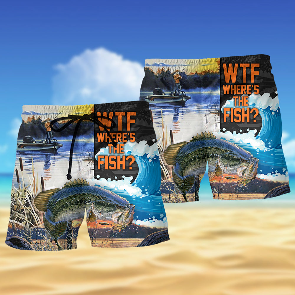 We’re Going Fishing Fun Quote – Beach Short