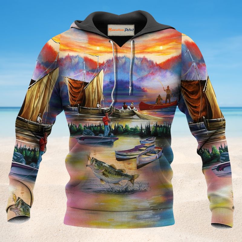Fishing Sunset Peaceful Style - 3D Hoodie