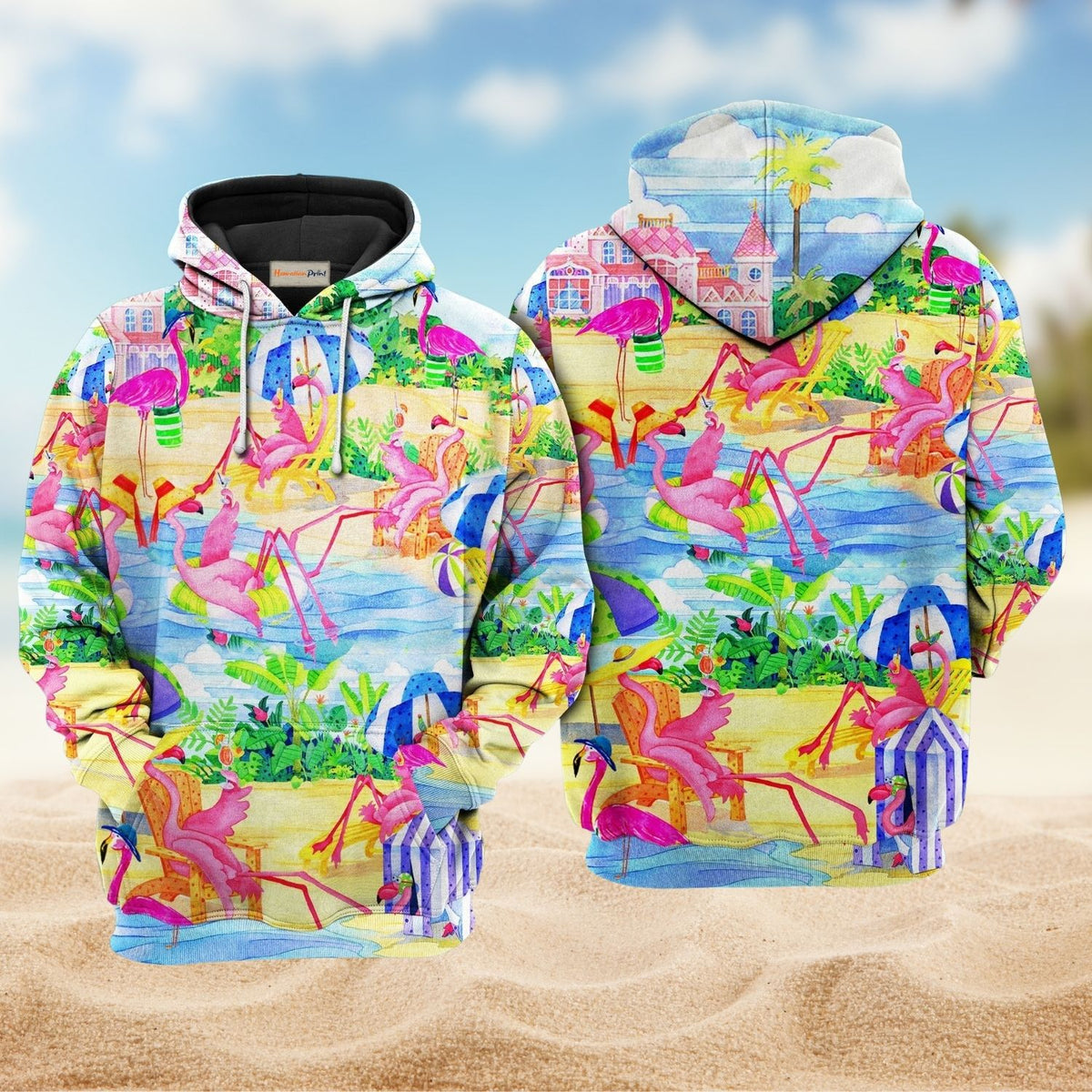 Flamingo Beach Love Style - 3D Hoodie