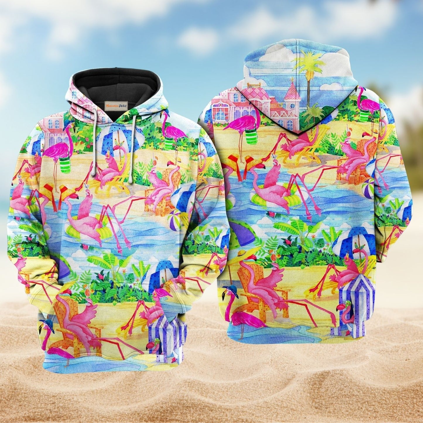 Flamingo Beach Love Style - 3D Hoodie